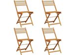 Vidaxl Sedie Da Giardino 4 Pz. Pieghevoli Beige Legno Massiccio Acacia
