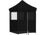 Vidaxl Tenda Pop-Up Pieghevole Per Feste Con 4 Pannelli Laterali Nero