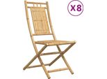 Vidaxl Sedie Da Giardino 8 Pz. Pieghevoli 46X66X99 Cm Bambù