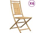 Vidaxl Sedie Da Giardino 6 Pz. Pieghevoli 46X66X99 Cm Bambù