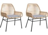 Vidaxl Sedie Da Giardino 2 Pezzi Con Cuscino Marrone Poly Rattan