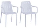 Set Di 2 Sedie Da Giardino Vortivo Bianche - Impilabili, Resistenti Alle Intemperie, Ai Raggi Uv E Fino A 200 Kg. Per Balcone, Terrazza, Giardino E Sala Da Pranzo.