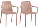 Set Di 2 Sedie Da Giardino Vortivo Rosa - Impilabili, Resistenti Alle Intemperie, Ai Raggi Uv E Fino A 200 Kg. Per Balcone, Terrazza, Giardino E Sala Da Pranzo.