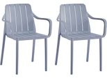 Set Di 2 Sedie Da Giardino Vortivo Grigio - Impilabili, Resistenti Alle Intemperie, Ai Raggi Uv E Fino A 200 Kg. Per Balcone, Terrazza, Giardino E Sala Da Pranzo.