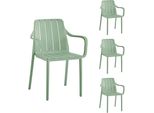 Set Di 4 Sedie Da Giardino Vortivo Verde - Impilabili, Resistenti Alle Intemperie, Ai Raggi Uv E Fino A 200 Kg. Per Balcone, Terrazza, Giardino E Sala Da Pranzo.