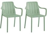 Set Di 2 Sedie Da Giardino Vortivo Verde - Impilabili, Resistenti Alle Intemperie, Ai Raggi Uv E Fino A 200 Kg. Per Balcone, Terrazza, Giardino E Sala Da Pranzo.