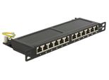 Pannello Patch Delock - RJ-45 X 12 - Nero Jet, Ral 9005