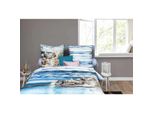 Hnl Living Rijn Maco Satin Biancheria Da Letto Blu 135X200 + 80X80