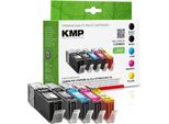 Kmp Multipack C107BKXV - Confezione Da 5 - Alta Resa - Nero, Giallo, Ciano, Magenta - Compatibile - Cartuccia D'inchiostro