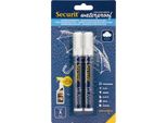 Securit Pennarello A Gesso Impermeabile Medio, Confezione Da 2 Pezzi, Bianco