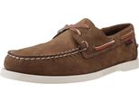 Mocassini Del Marchio Sebago Del Modello Docksides Portland Nubuck Marrone