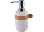 Distributore Di Sapone Spirella "Lio"" | Con Pompa In Acciaio Inox | Distributore Di Sapone Liquido | In Poliresina | 300Ml | Resistente E Robusto | Bianco"