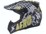 Casco Cross Casco Per Bambini Moto Motocross Scheletro Nero Giallo Opaco Taglia L