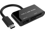 Gembird UHB-CR3-02 Gembird Kompakter Usb Typ C Sdxc Combo Cardreader Schwarz