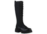 Van Hill Donna Stivali Con Plateau Leggermente Foderati Scarpe Con Suola Profilata 839452, Colore: Nero, Taglia: 38