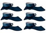 Tazza Da Caffè Espresso Con Piattino, Melamina, Bianco Marino - Set Di 6 Tazze Della Serie Living