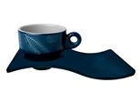 Tazza Da Caffè Espresso Con Piattino, Melamina, Bianco Marino - Serie Living Singola
