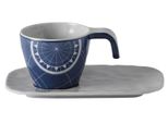 Tazza Da Espresso Con Sottobicchiere A Onda, Melamina, Pacific - Serie Singola