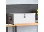 Vidaxl Scatola Portaoggetti Argento 70X31X27 Cm Alluminio