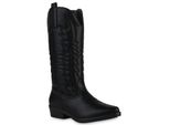 Van Hill Stivali Da Cowboy Leggermente Foderati Da Donna Scarpe Da Ricamo 839106, Colore: Nero, Taglia: 38
