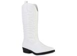 Van Hill Stivali Da Cowboy Leggermente Foderati Da Donna Scarpe Da Ricamo 839106, Colore: Bianco, Taglia: 37