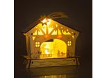 Retlux Rxl 345 Decorazione Natalizia - Presepe In Legno Compensato, 4 Led, Colore Luce Bianco Caldo, Dimensioni: 180 X 60 X 170 Mm, Adatto Solo Per Uso Interno (Ip 20), Alimentazione 2Xaaa