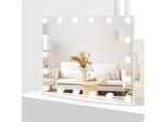 Costway Specchio Da Trucco Hollywood Con Illuminazione 65 X 14 X 52,5 Cm Bianco