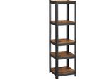 Songmics Scaffale In Piedi, Libreria, Scaffale Portaoggetti, 5 Ripiani, Regolabile, 37 X 37 X 150 Cm, Carico Massimo 400 Kg, Per Cucina, Soggiorno