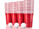 Tresko Bicchieri Da Festa Rossi 100 Pezzi Con 6 Palline Bicchieri Da Bere Bicchieri Di Plastica Usa E Getta Bicchieri Da Festa Beer Pong Rossi