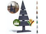 Be4Nature Albero Di Natale In Legno Altezza 60 Cm Piede Larghezza 27 Cm Albero Di Natale Alternativo Decorazione Natalizia Abeti In Legno Piccoli Dyi Antracite