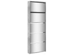 Vidaxl Scarpiera Con Specchio 5 Scomparti Grigio Cemento 63X17X169,5 Cm