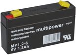 Batteria Al Piombo Multipower MP1.2-6 Pb 6V / 1,2Ah Faston 4,8