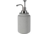 Dispenser Di Sapone Spirella "Cement"" | Con Pompa In Acciaio Inox | Dispenser Di Sapone Liquido | Ceramica | 300Ml | Resistente E Robusto | Grigio"