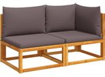 Vidaxl Divano Da Giardino Con Cuscini A 2 Posti In Legno Di Acacia E Corda