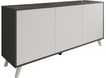 Dmora Credenza Annina 39.6X153.9X72H Cm Nero Antracite, Apertura Battente 3 Ante