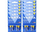 40X Varta 4903 Longlife Power Micro Batterie Aaa Im 4Er Blister