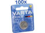 Varta Cr 2032 Pile A Bottone Al Litio 3V 100 Pezzi 1 Blister