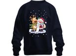 Babbo Natale Klaus Rudolf Renna Neve - Regalo Di Natale Maglione Di Natale Unisex, Navy, 3XL