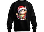 Catena Di Luci Per Gatti - Regalo Di Natale Maglione Di Natale Unisex, Nero, Xxl