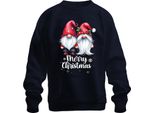 Buon Natale Gnomo Elfi Pixie Coppia - Regalo Di Natale Maglione Di Natale Unisex, Navy, 3XL