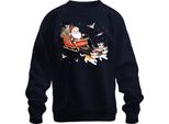 Gattino Con Slitta Di Babbo Natale - Regalo Di Natale Maglione Di Natale Unisex, Navy, Xxl