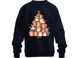 Gatti Albero Di Natale Proprietario Di Gatti - Regalo Di Natale Natale Maglione Di Natale Unisex, Navy, S