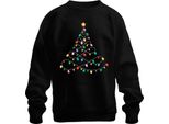 Albero Di Natale Con Luci Fatate - Regalo Di Natale Maglione Di Natale Unisex, Nero, 3XL