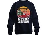 Albero Di Natale Di Merry Christmas Truck - Regalo Di Natale Maglione Di Natale Unisex, Navy, 3XL
