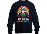 Ho Ho Ho Hosexual Lgbtq Santa - Regalo Di Natale Maglione Di Natale Unisex, Marina, 3XL