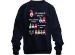Gnomo Del Vin Brulè Gnomo Elfo Divertente - Regalo Di Natale Maglione Di Natale Unisex, Navy, Xxl
