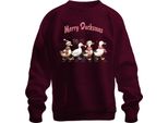 Merry Ducksmas Ducks Lovers Ducks - Maglia Natalizia Unisex, Borgogna, L