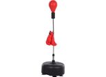 Homcom Punching Ball Con Supporto, Sacco Da Boxe Regolabile In Altezza Da 136-154 Cm, Punching Ball In Piedi Con Guantoni Da Boxe, Per Adolescenti E Adulti