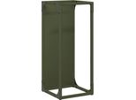 Vidaxl Porta Legna Verde Oliva 25X25X60 Cm Acciaio Laminato A Freddo