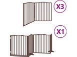 Vidaxl Cancelletto Per Cani Da 10 Pezzi Con Porta Pieghevole Marrone 800 Cm Legno Di Pioppo